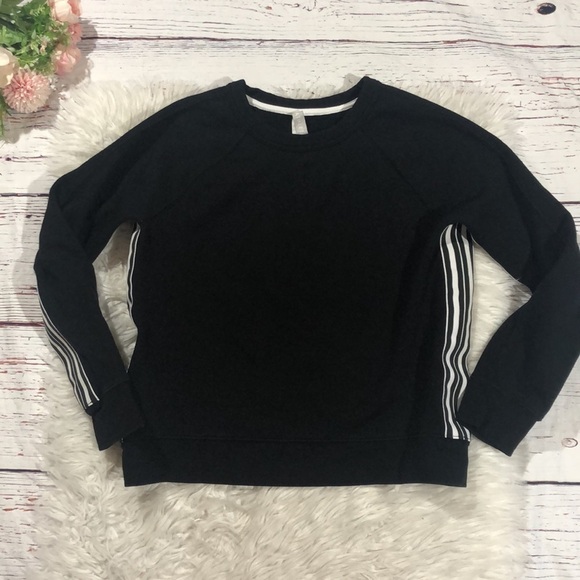 Athleta 24/7 Striped Side Crewneck Pullover Sweatshirt - Picture 2 of 14